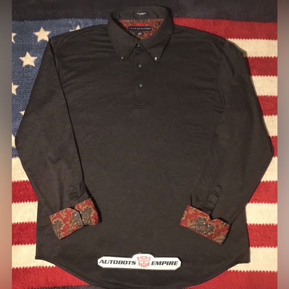 NWOT Vintage Tommy Hilfiger Paisley Mercerized Cotton Shirt L sportsman Luxury 1 - Picture 1 of 11